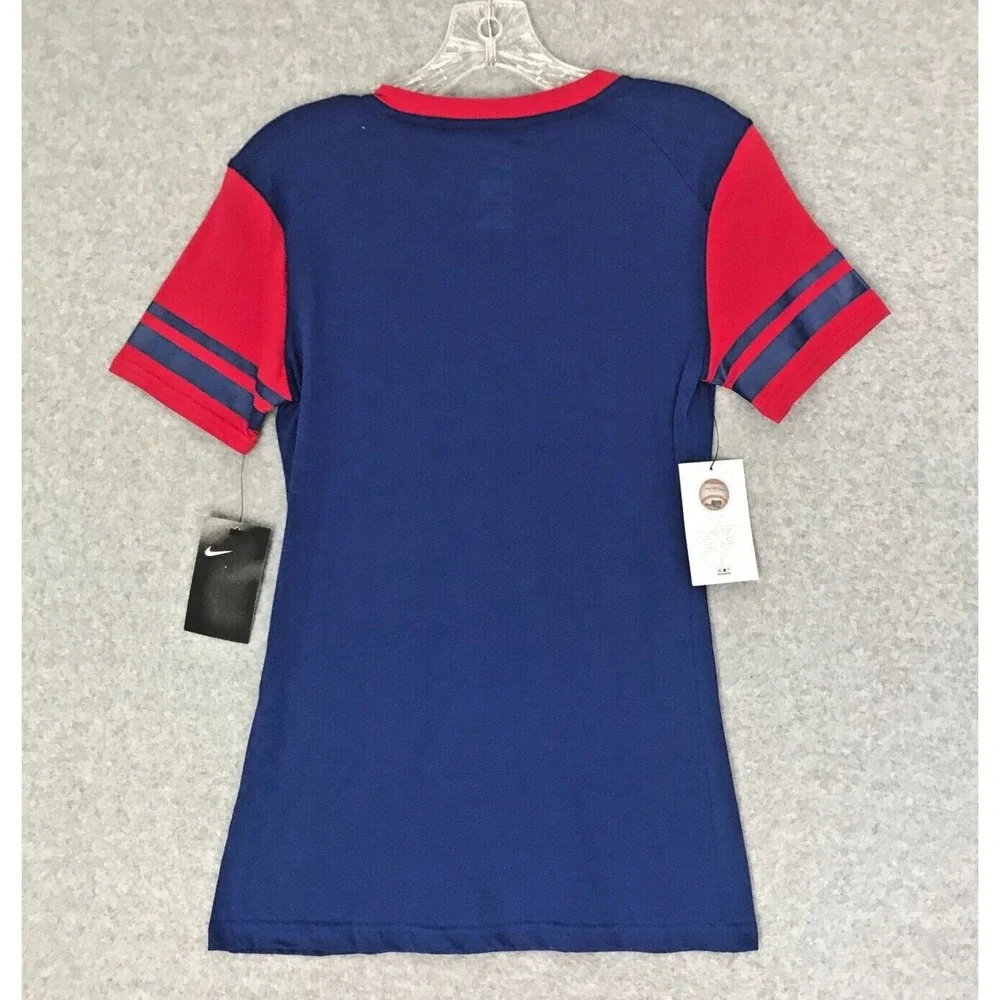 NWT Nike Texas Rangers T-Shirt Womens Small V-Neck MLB Short Sleeves Blue Red - Picture 3 of 6